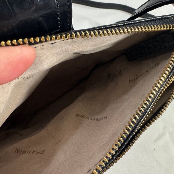 Brahmin Mojito Bag, redish brown and black croc gator embossed. - Picture 10 of 11